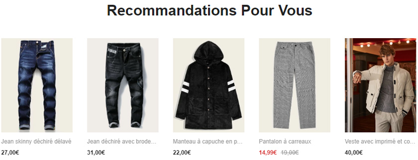 Recommandations personnalisées SheIn.