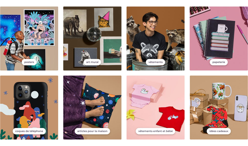 RedBubble, des produits avec des touches d'artistes.