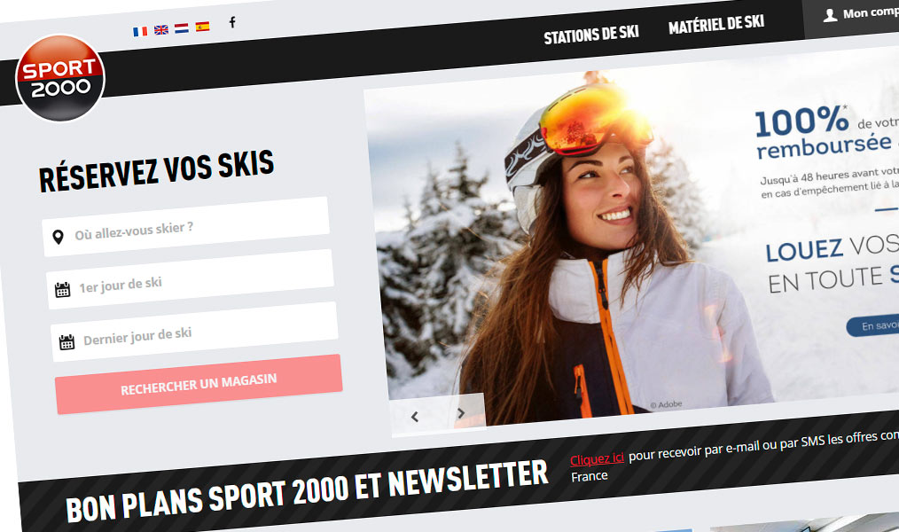 Réservez vos skis avec Sport 2000.