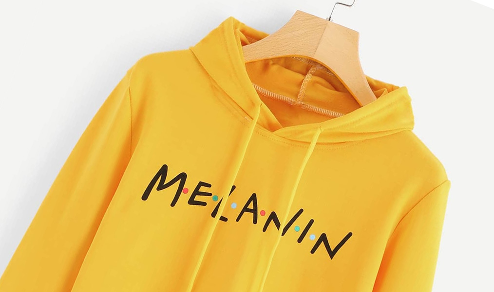 Sweat à capuche jaune Melanin