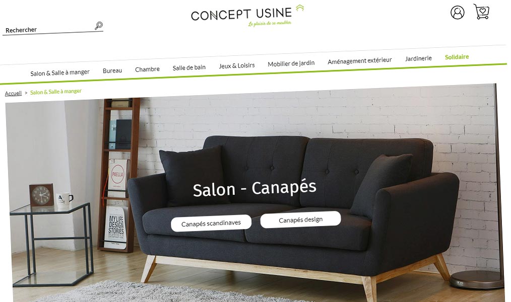 Salons, salles à manger, canapés sur Concept Usine.