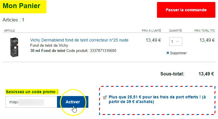 Panier d'achat Shop-Pharmacie