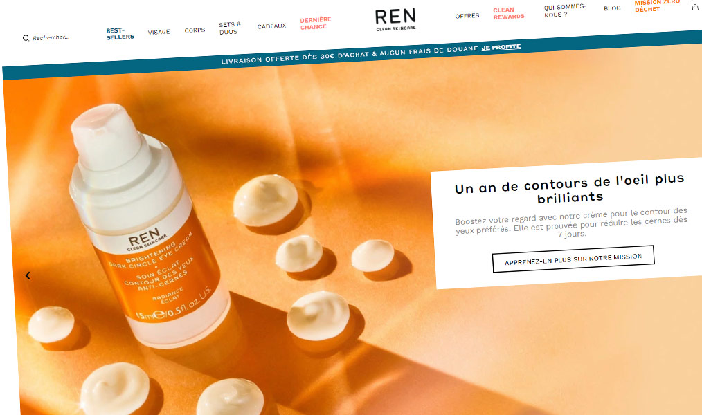 Soins pour votre peau REN skincare.