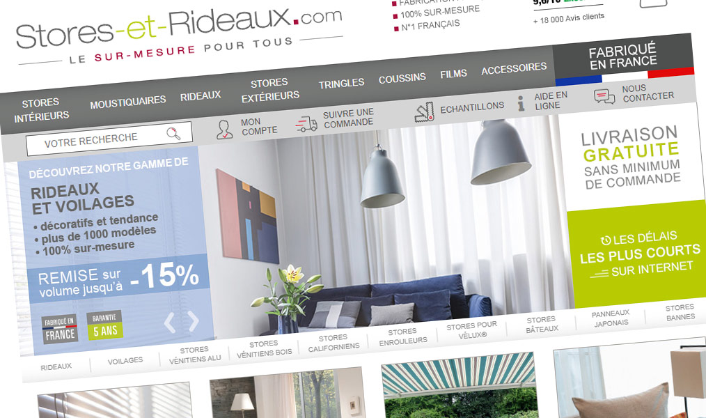 Stores, rideaux, voilages et cousins sur-mesure.