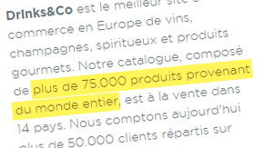 Un choix d'alcools immense.