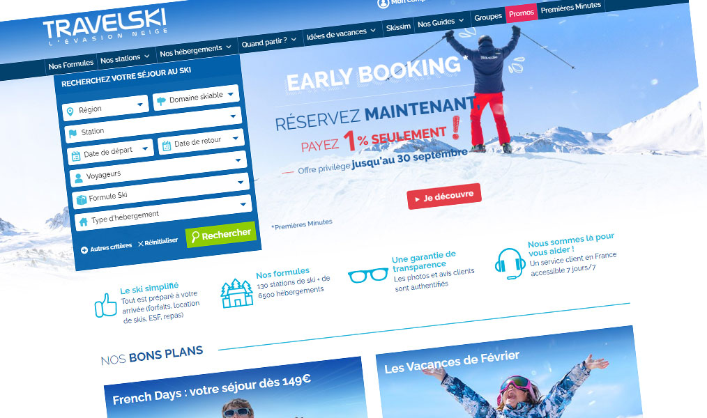 Séjours ski avec Travelski.