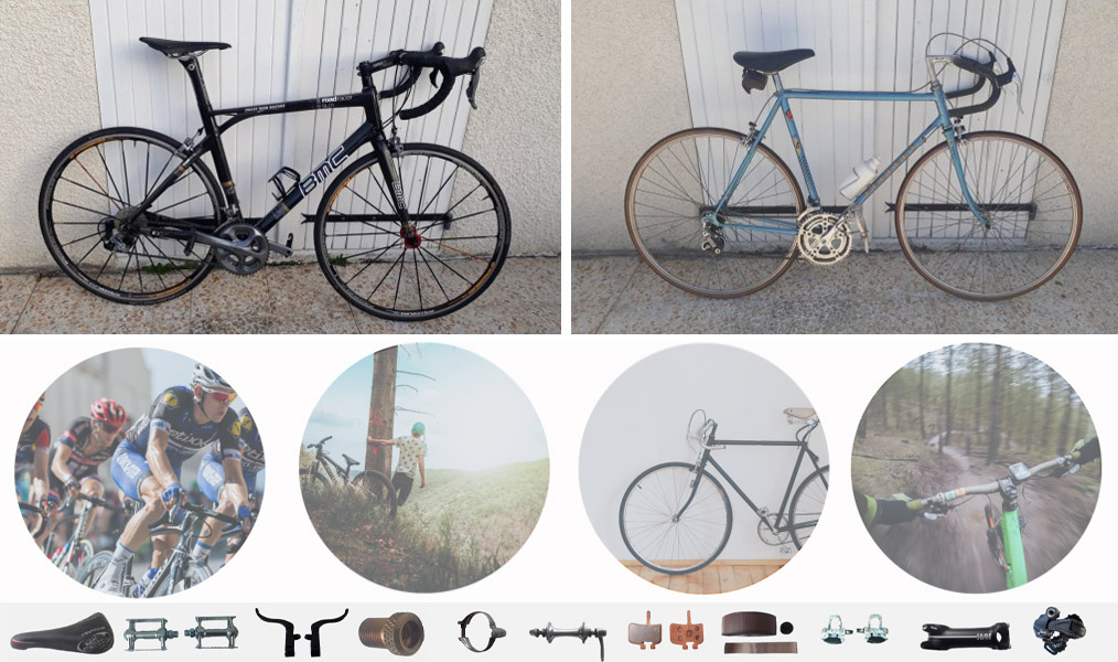 Vélos et pièces détachées d'occasion ou neufs déstockés.