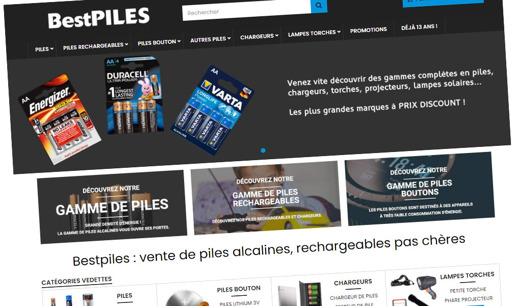 Vente de piles en tous genres, alcalines, bouton, rechargeables, etc.