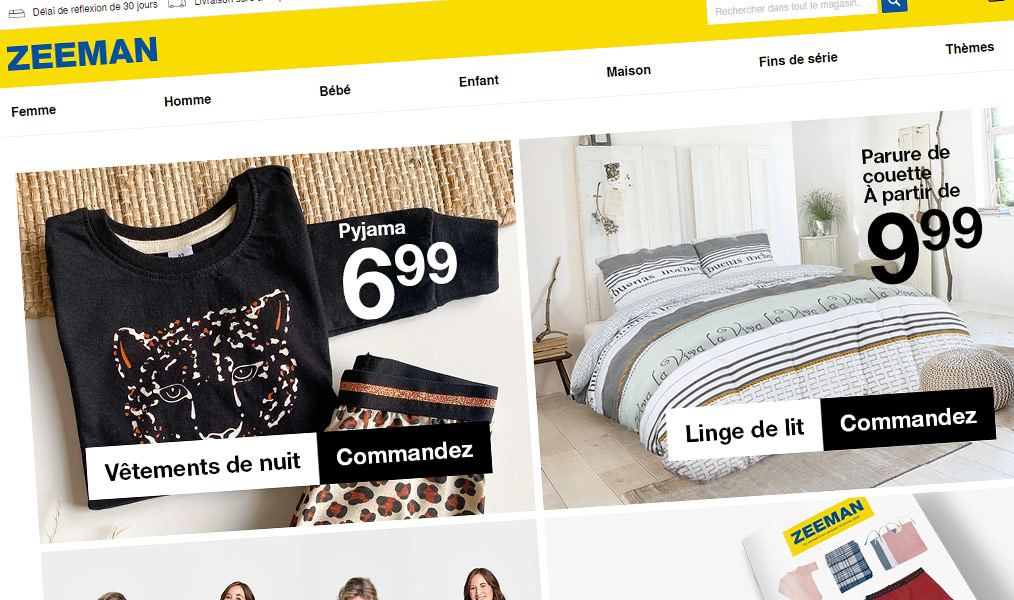 Vêtements et linge de maison de qualité à bon prix.