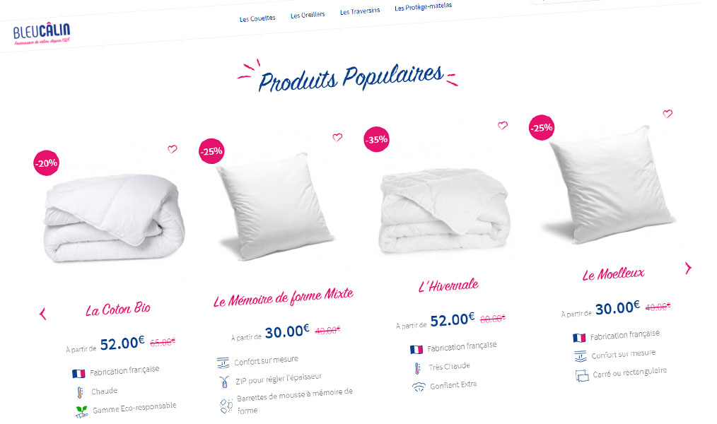 Votre lit douillet avec Bleu Câlin.