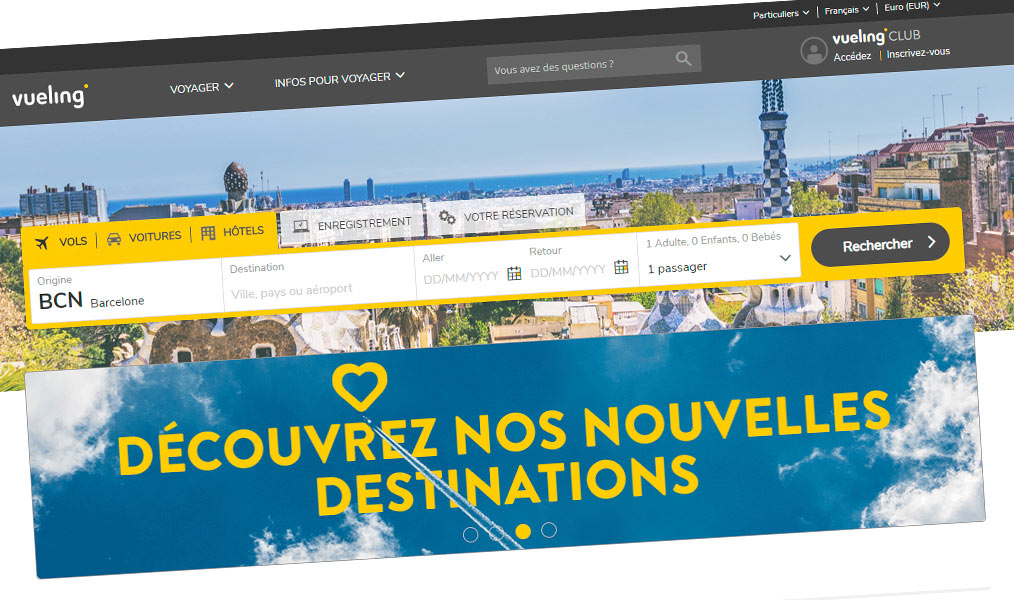 Vueling, réservez vols, voitures et hôtels.